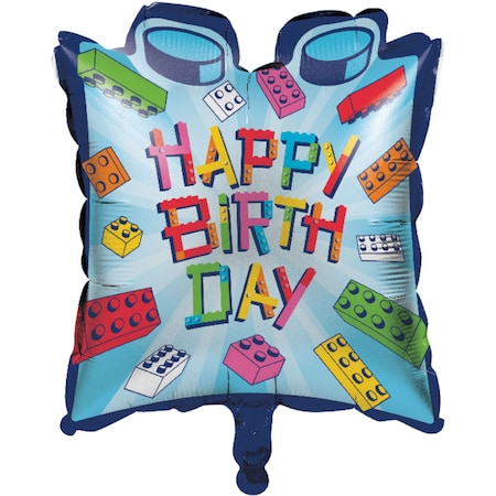 Creative Converting Block Bash Happy Birthday Toy Blocks Balloons, 10PK 372702
